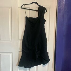 KEEPSAKE ONE SHOULDER MINI TULIP HEM DRESS